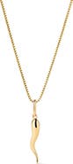 Ana Luisa Solid Yellow Gold - Italian Horn Charm Necklace