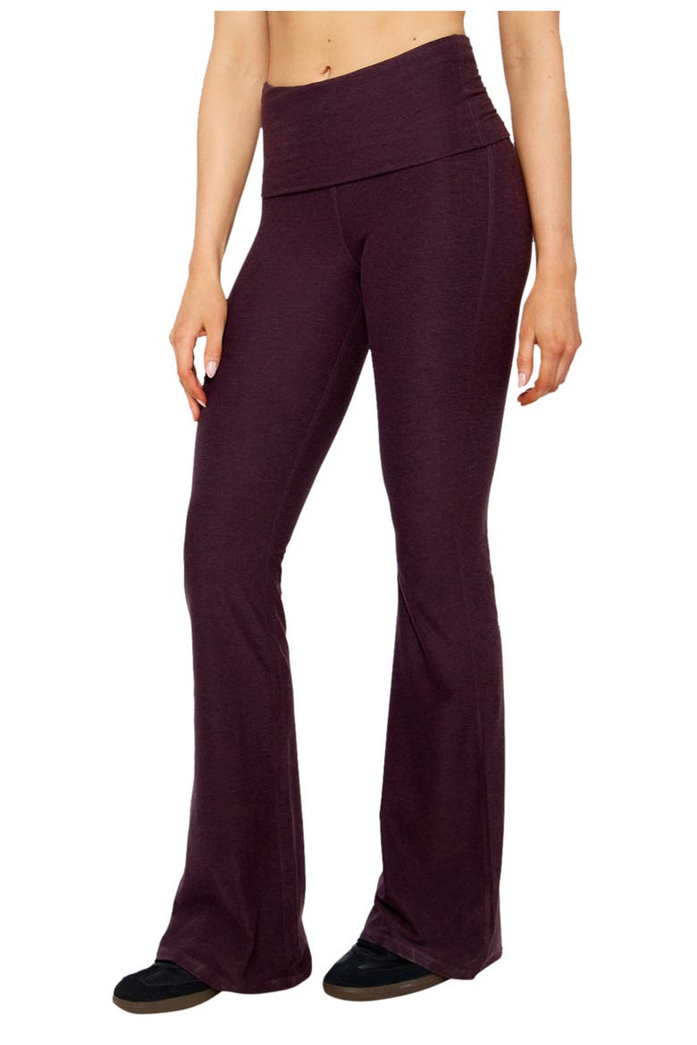 Cloud Jersey Foldover Flare, Main, color, Oxblood Heather