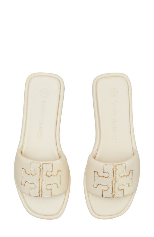 Tory Burch Double-t Leather Sport Slide Sandal In Gold