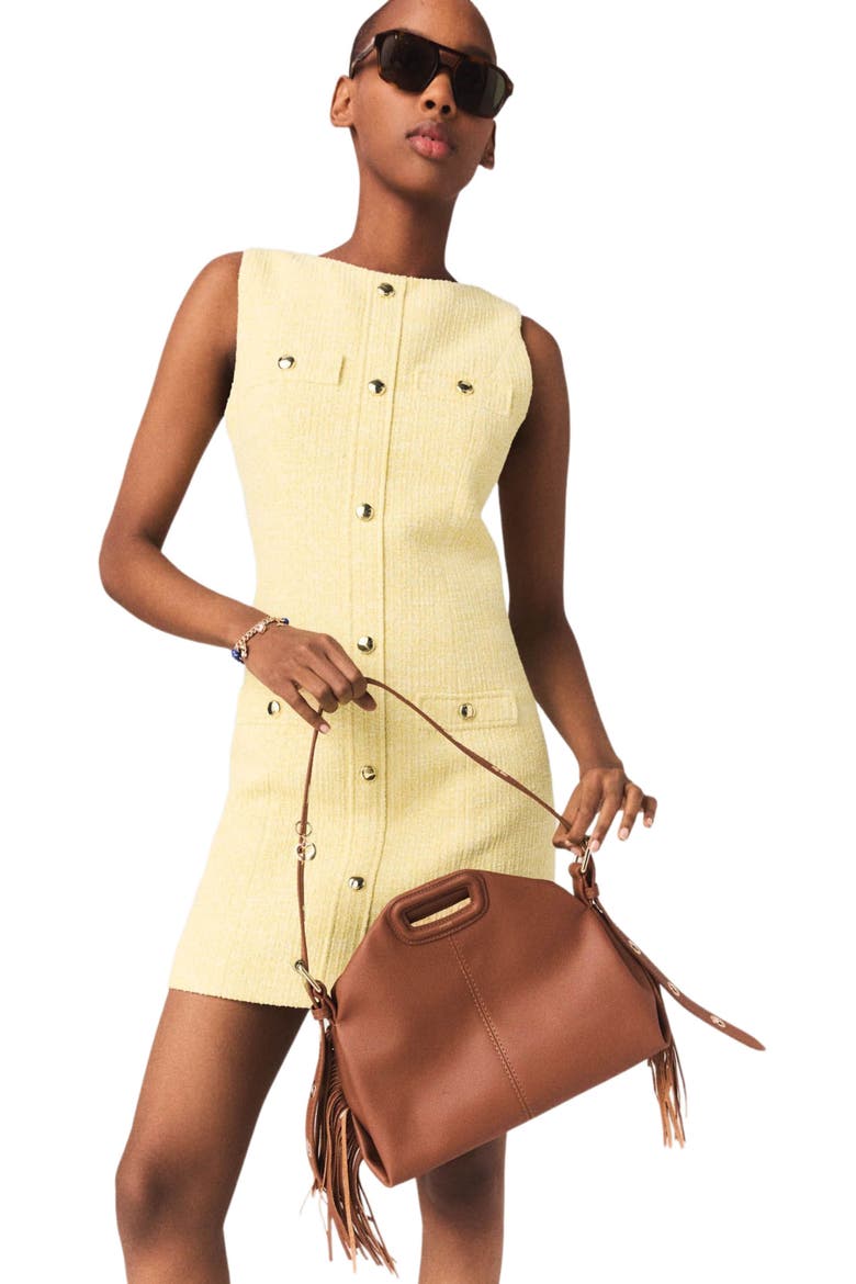 Short tweed dress, Alternate, color, Pale yellow