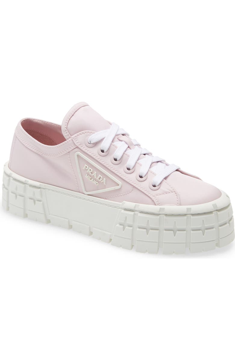 Prada Double Wheel Platform Sneaker, Main, color, Alabastro