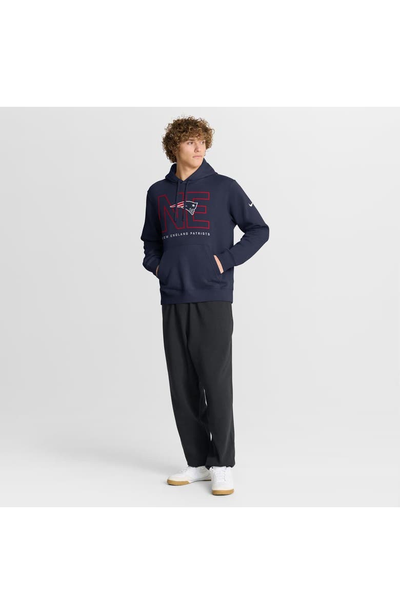 Nike Men's Nike Navy New England Patriots Busted Play Club Fleece Pullover Hoodie, Alternate, color, 