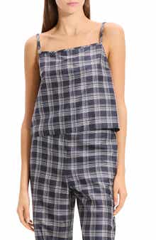 Theory Plaid Silk Camisole