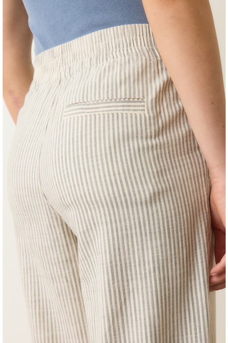 Elle Stripe Stretch Cotton Pants, Alternate, color, CREAM/SHADOW STRIPE