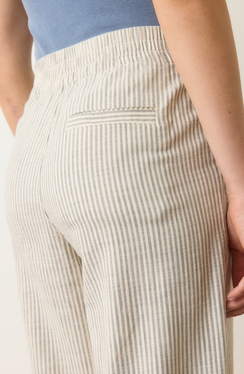 Marine Layer Elle Stripe Stretch Cotton Pants, Alternate, color, Cream/ Shadow Stripe