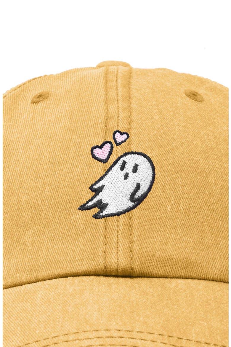 Heartly Ghost Embroidered Cap, Alternate, color, Washed Gold