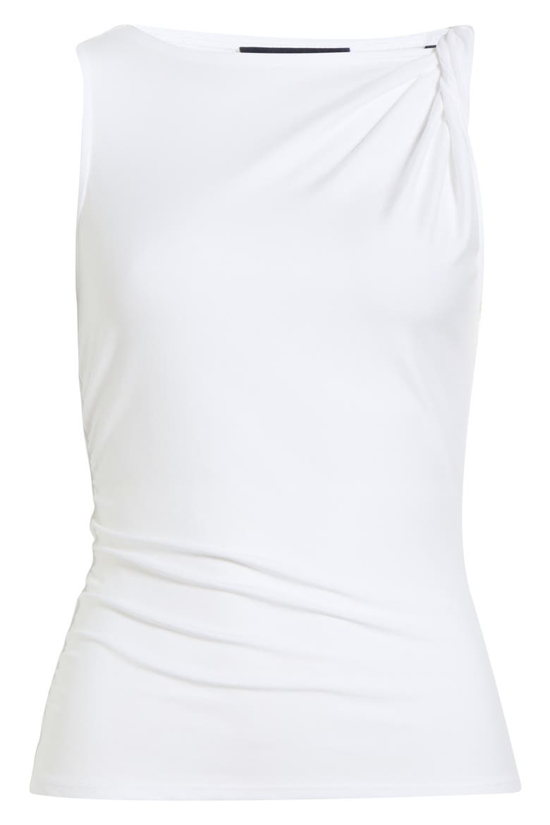 Otessa Twist Shoulder Ruched Top, Alternate, color, WHITE
