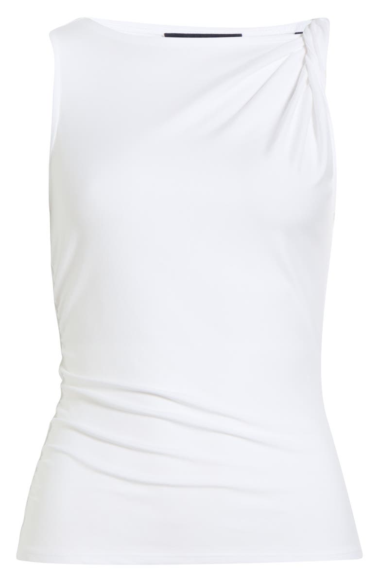 Veronica Beard Otessa Twist Shoulder Ruched Top, Main, color, White