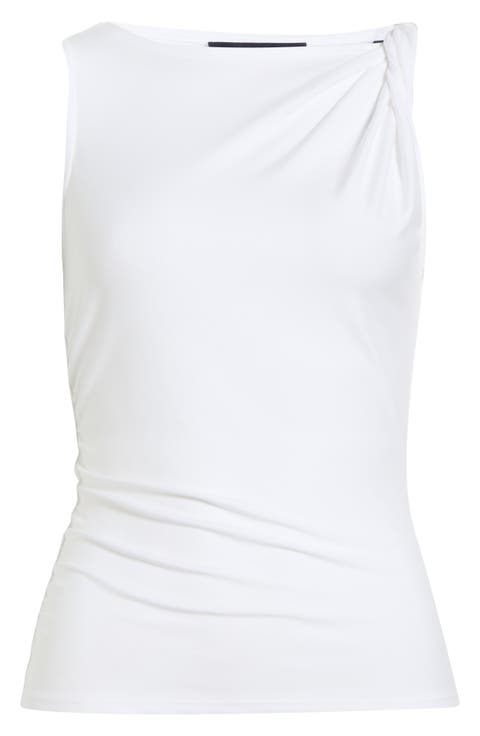 Otessa Twist Shoulder Ruched Top