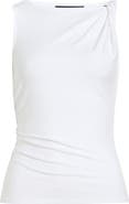 Veronica Beard Otessa Twist Shoulder Ruched Top
