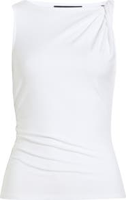 Veronica Beard Otessa Twist Shoulder Ruched Top