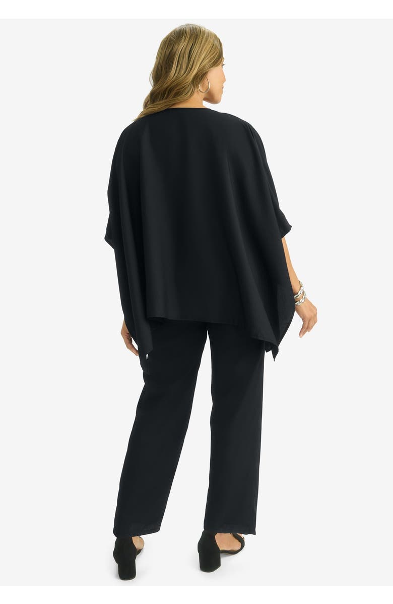 Jessica London 2-Piece Georgette Pantset, Alternate, color, Black