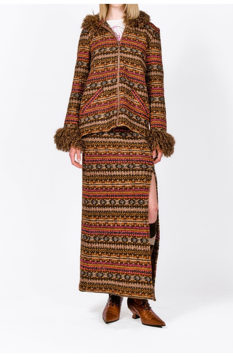 Anna Sui Fair Isle Fleece Maxi Skirt, Alternate, color, 