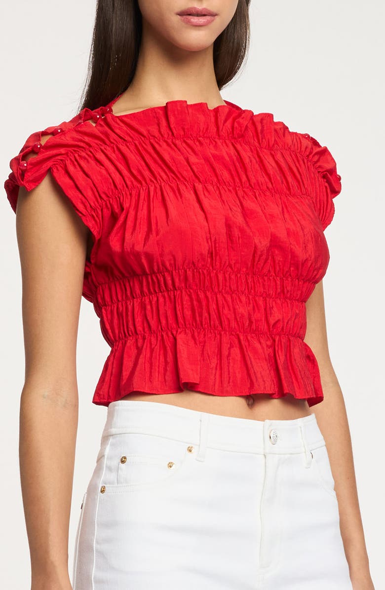 Cinq à Sept Evalina Crop Top, Main, color, Goji Berry