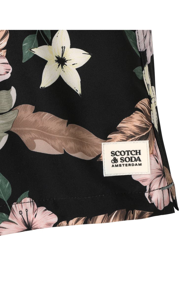 Scotch & Soda Nostalgia Floral Swim Trunks, Alternate, color, Meteorite