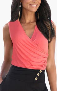 LASCANA Women's Wrap Look Sleeveless Top