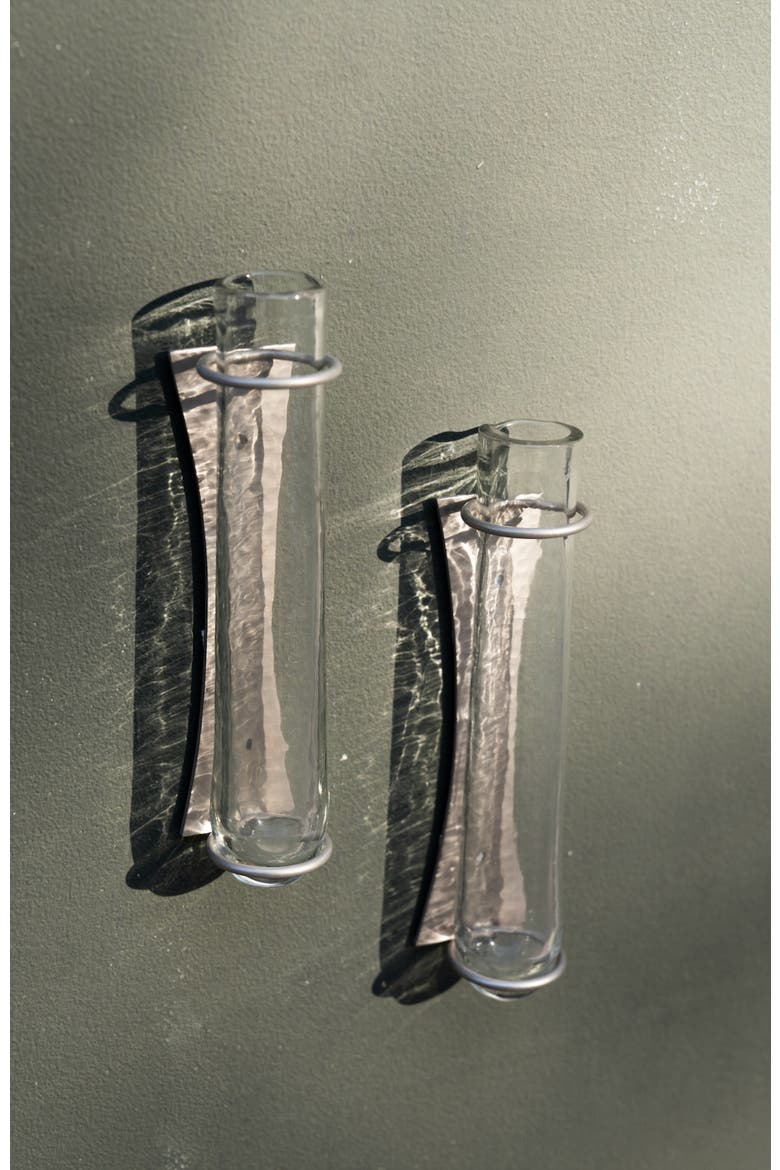 Floral Wall Vase - Set of 2, Main, color, Clear