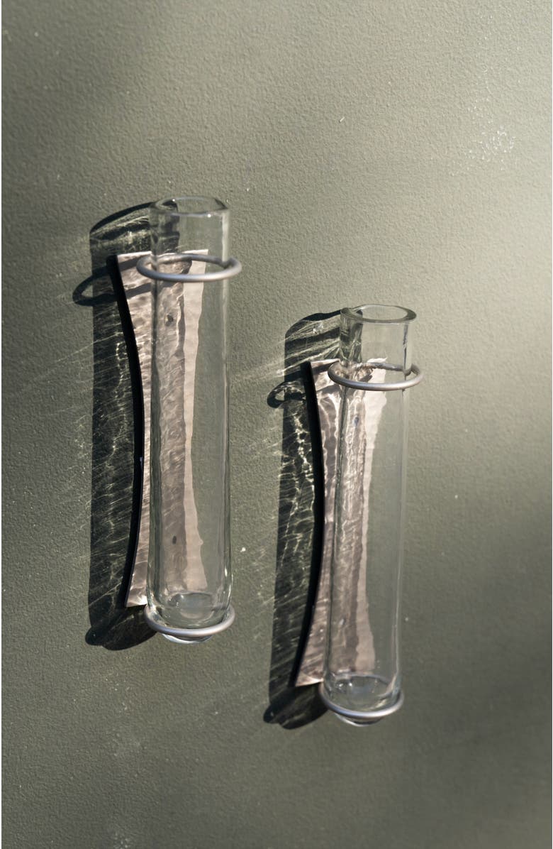 The Collective Home Floral Wall Vase - Set of 2, Main, color, Clear