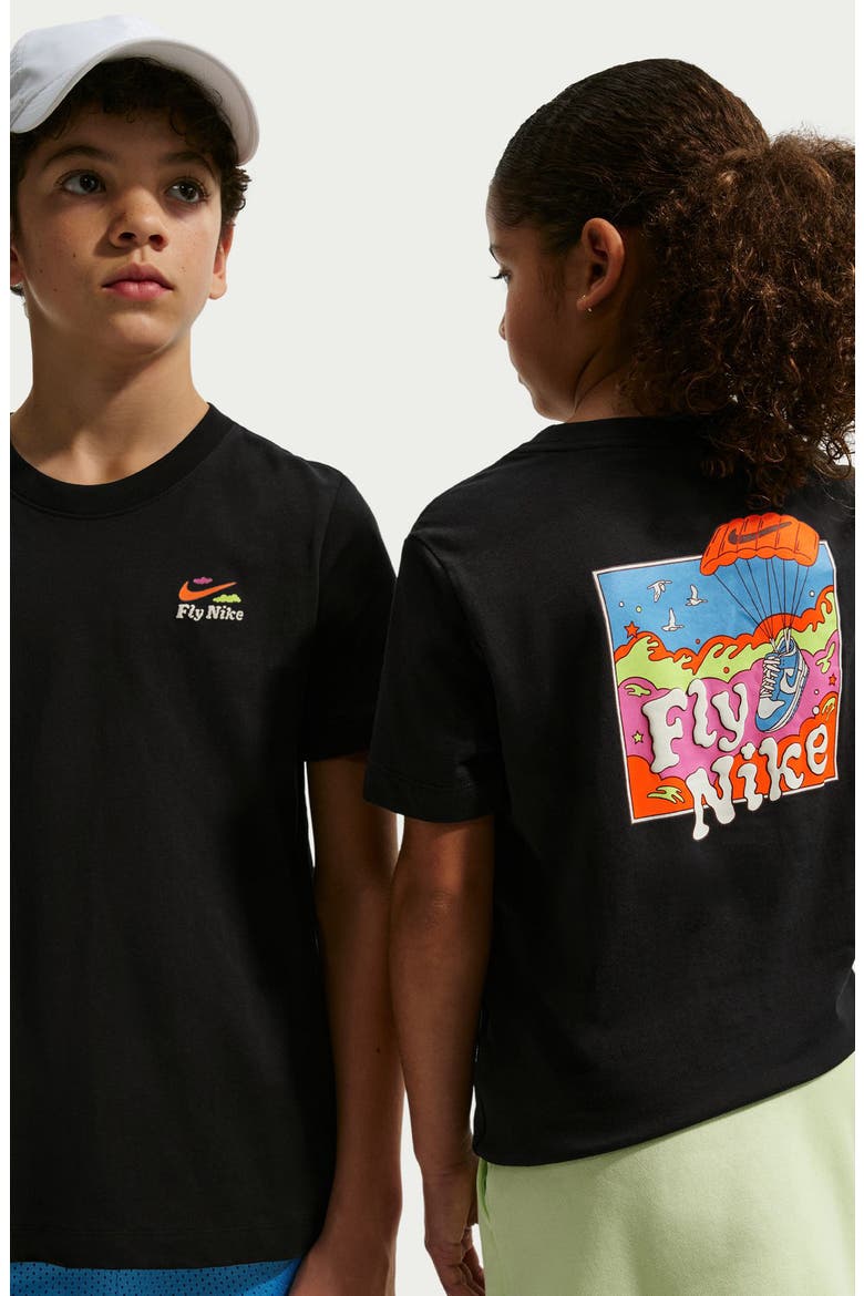 Kids' Fly Nike Graphic T-Shirt, Alternate, color, BLACK