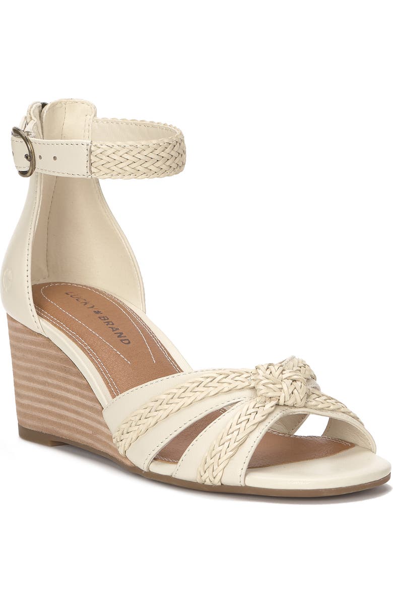 Lucky Brand Jaelah Wedge Sandal, Main, color, Tusk Sfnpsl