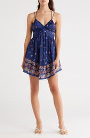 Free People Oasis Placed Floral Mini Slipdres