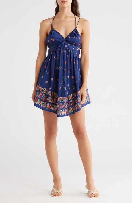 Free People Oasis Placed Floral Mini Slipdres