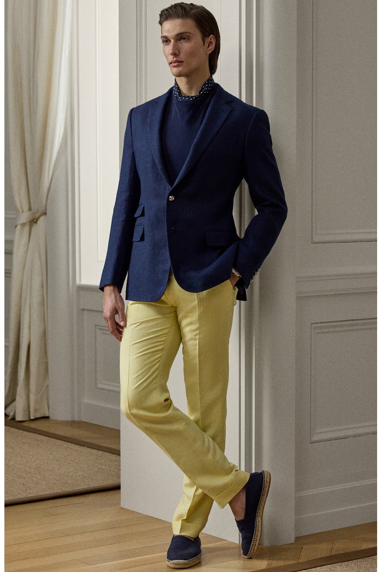 Classic Single Breasted Linen Sport Coat, Alternate, color, NAVY