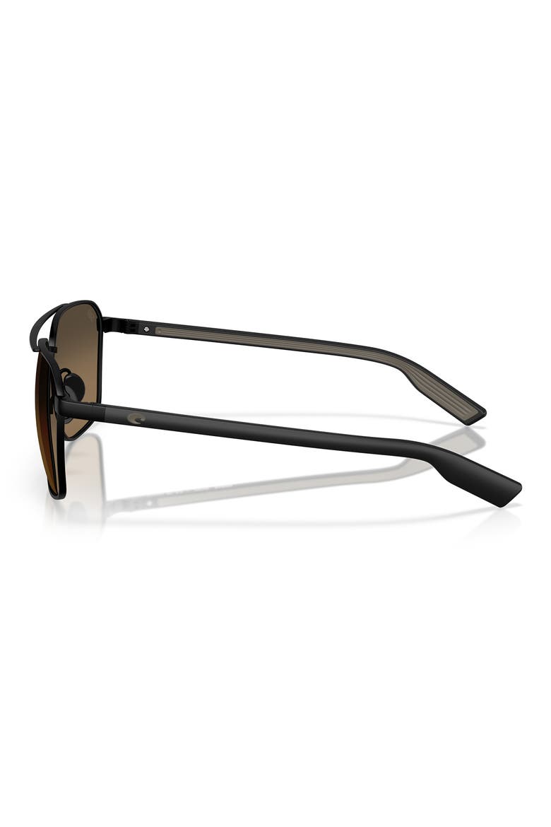 58mm Wader Gradient Polarized Rectangular Sunglasses, Alternate, color, SATIN BLACK / COPPER
