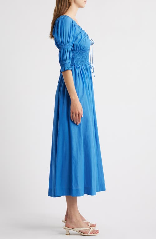 Doen Dôen Ischia Shirred Maxi Dress In Blue