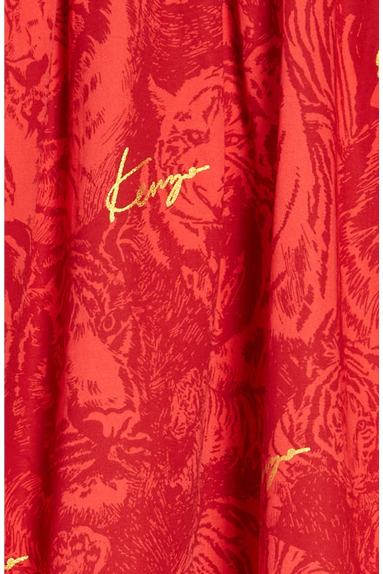 Kids' Mid Length Tiger Print Skirt, Alternate, color, RED