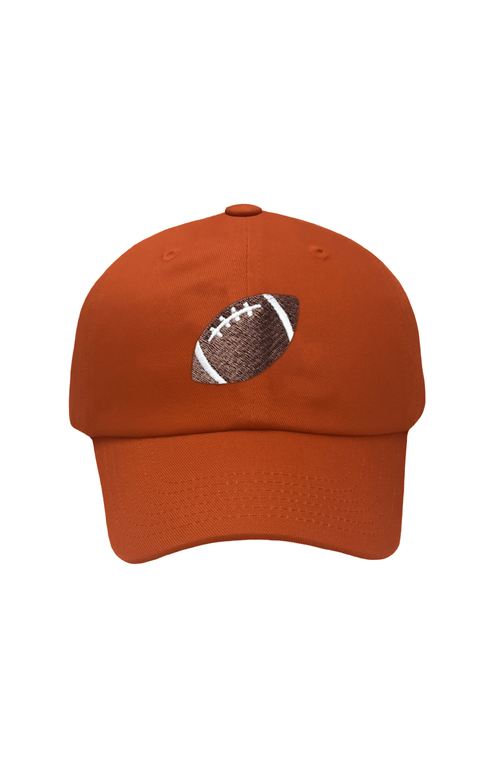 Bits & Bows Football Seersucker Bow Baseball Hat In Red
