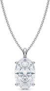 ALLUREZ Oval Solitaire Lab Diamond Pendant Necklace 14K 3.0ct