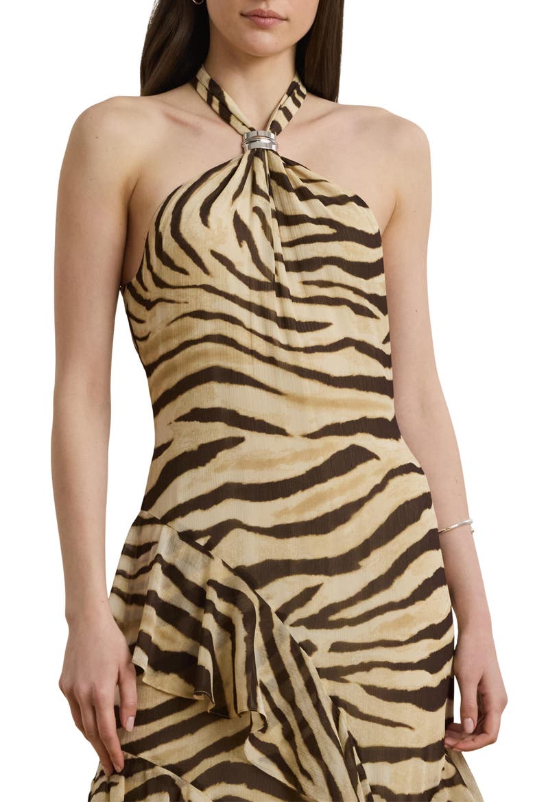 Ruffle Gown, Alternate, color, CREAM/ BROWN