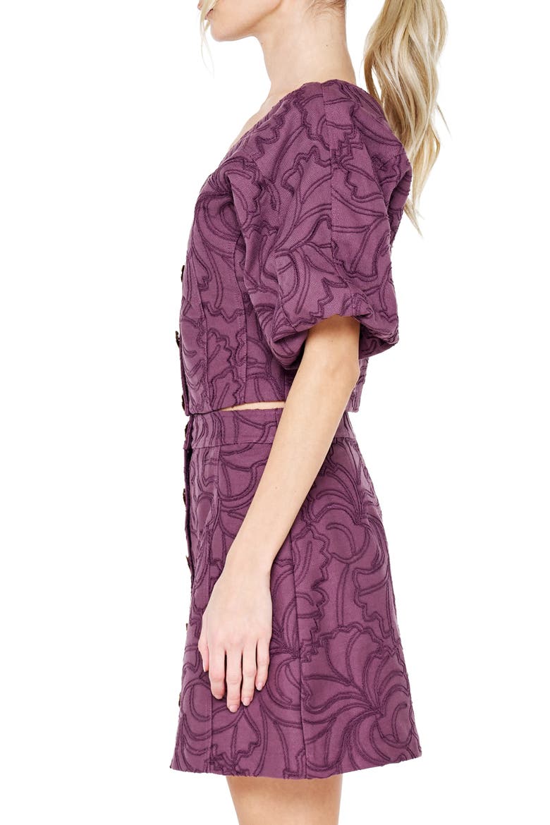 Natalyna Puff Sleeve Cotton Top, Alternate, color, CHOCOLATE BROWN