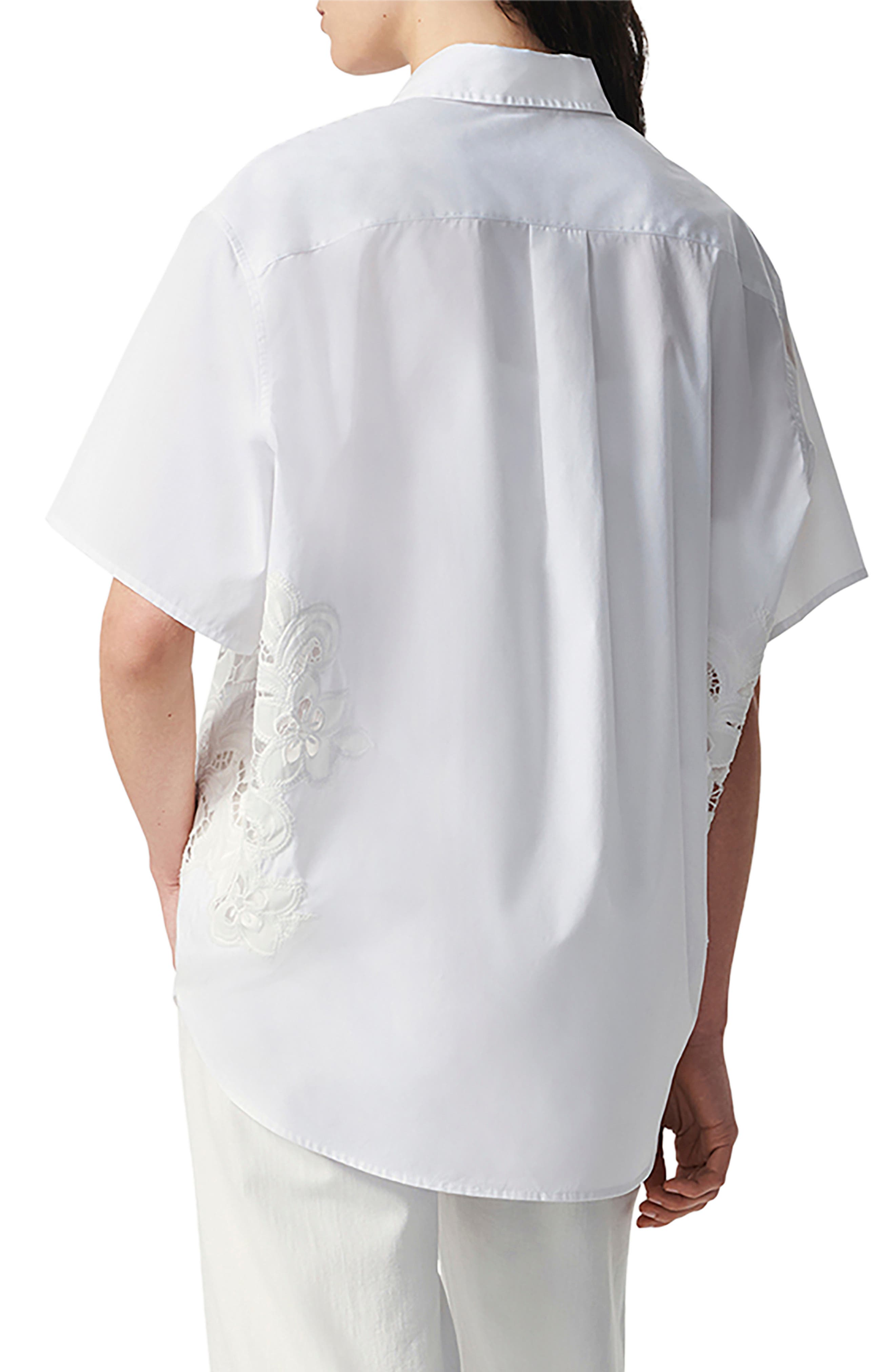 Amy Lace Short Sleeve Button-Up Shirt - image 2