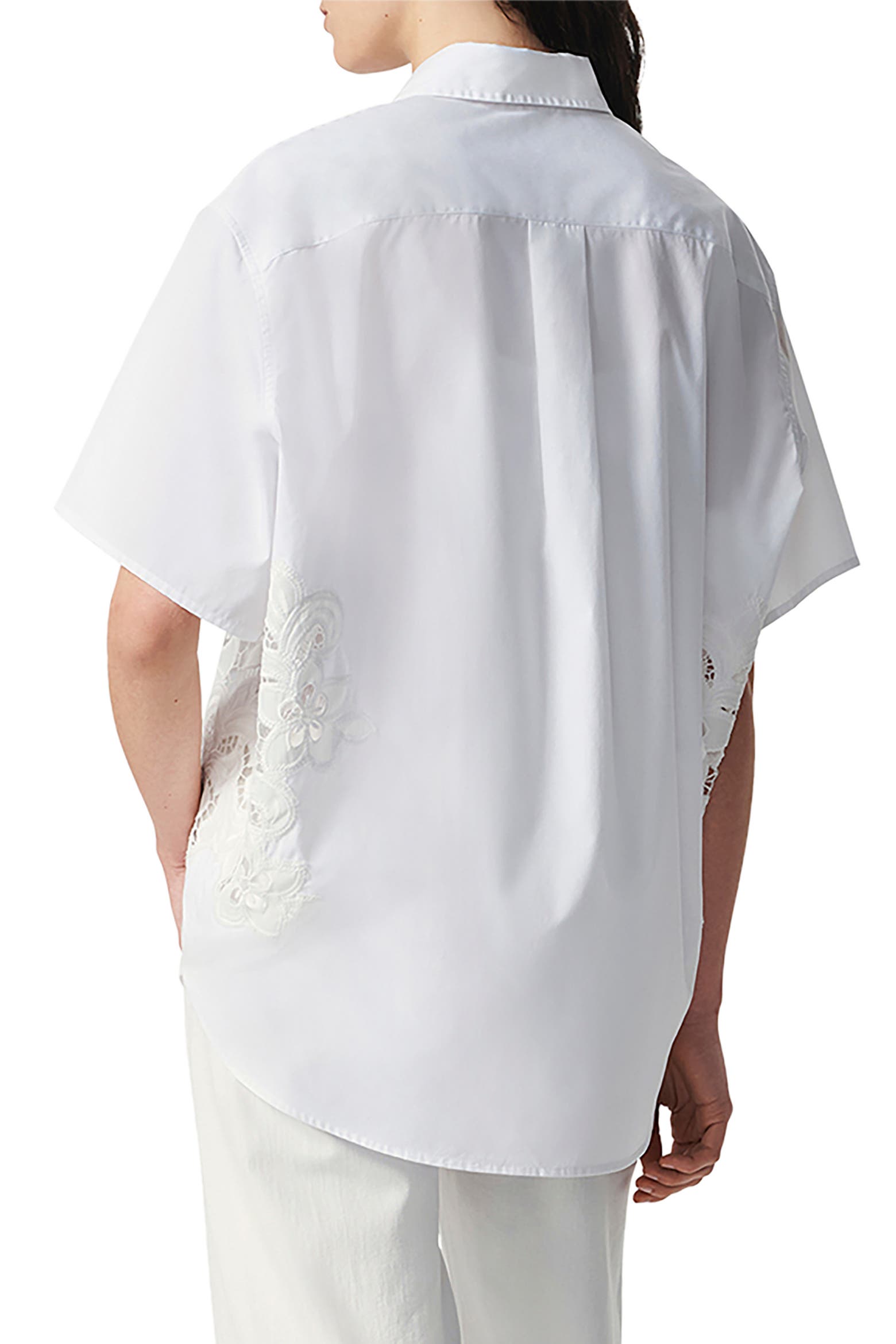 Short Rags rag & bone Amy Lace Short Sleeve Button-Up Shirt (Women) | Nordstromrack
