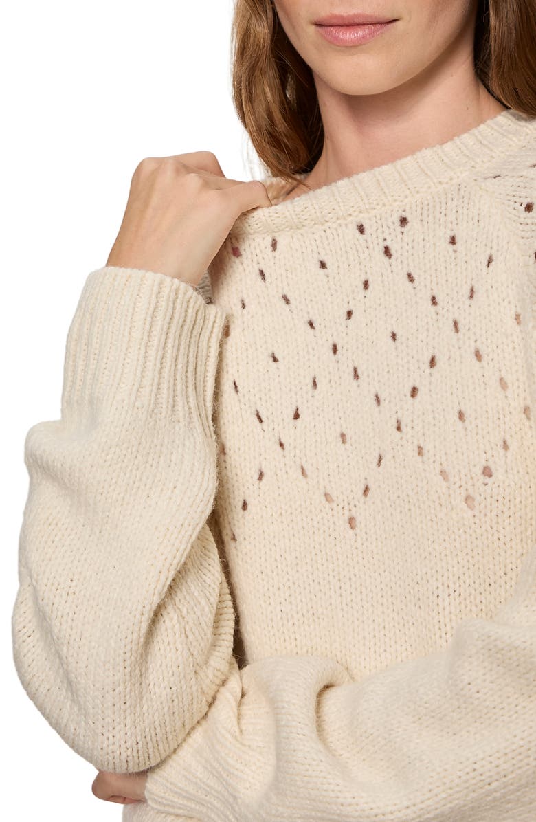 Sanctuary Femme Openwork Sweater, Alternate, color, Vanilla White