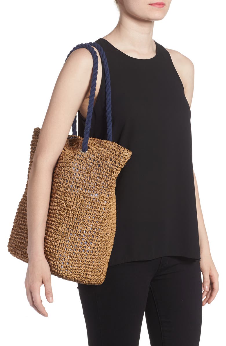 Cesca Rope & Straw Tote, Alternate, color,