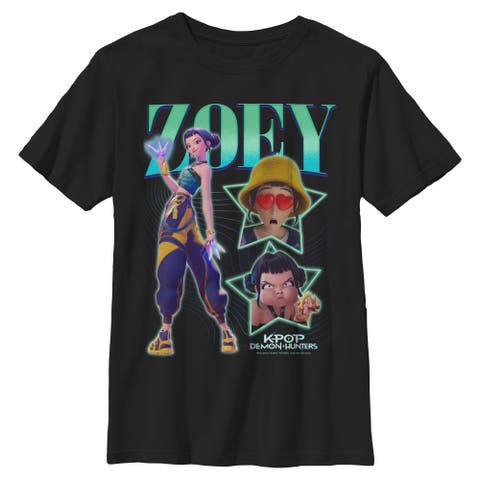 Boy's KPop Demon Hunters Zoey Super Star Logo  Graphic T-Shirt