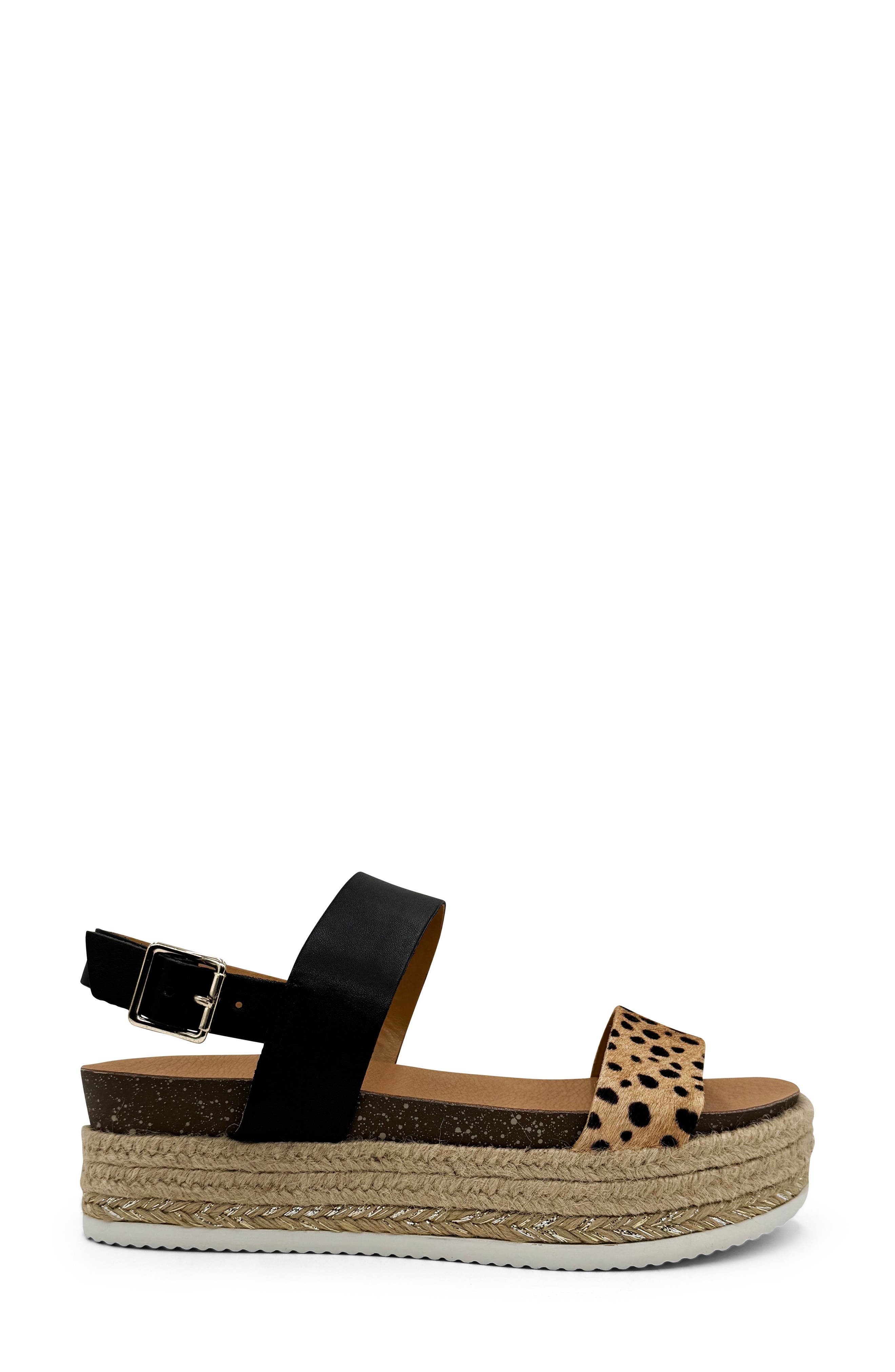 CHELSEA CREW Colby Platform Sandal, Alternate, color, Black Cheetah Leather