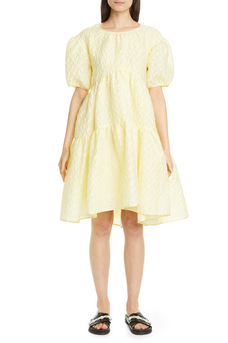 Effie Textured Linen Blend Dress, Main, color, YELLOW