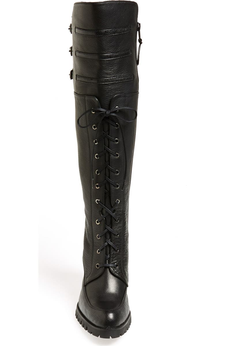 Stuart Weitzman 'Soldier' Lace-Up Military Boot, Alternate, color,