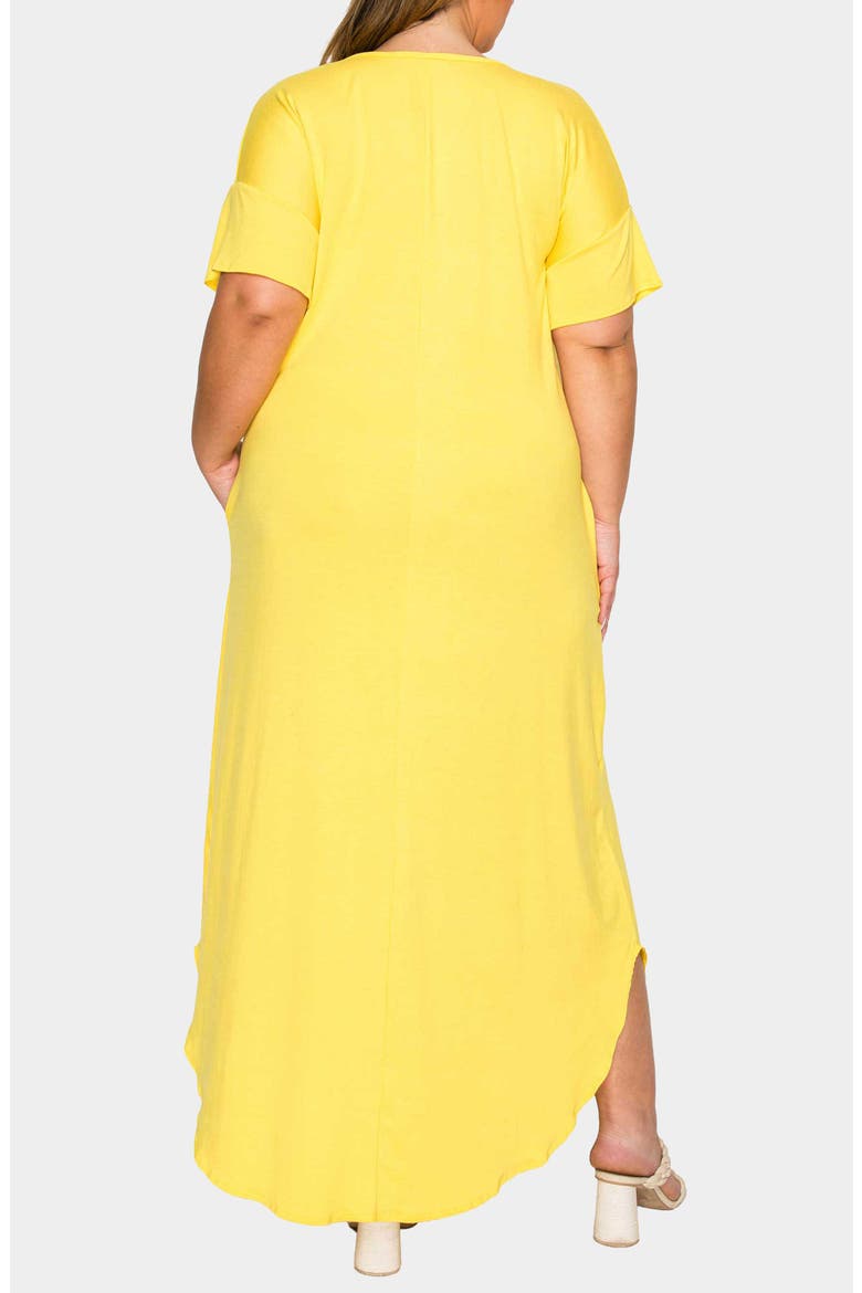 Short Sleeve Jersey Maxi Dress, Alternate, color, YELLOW