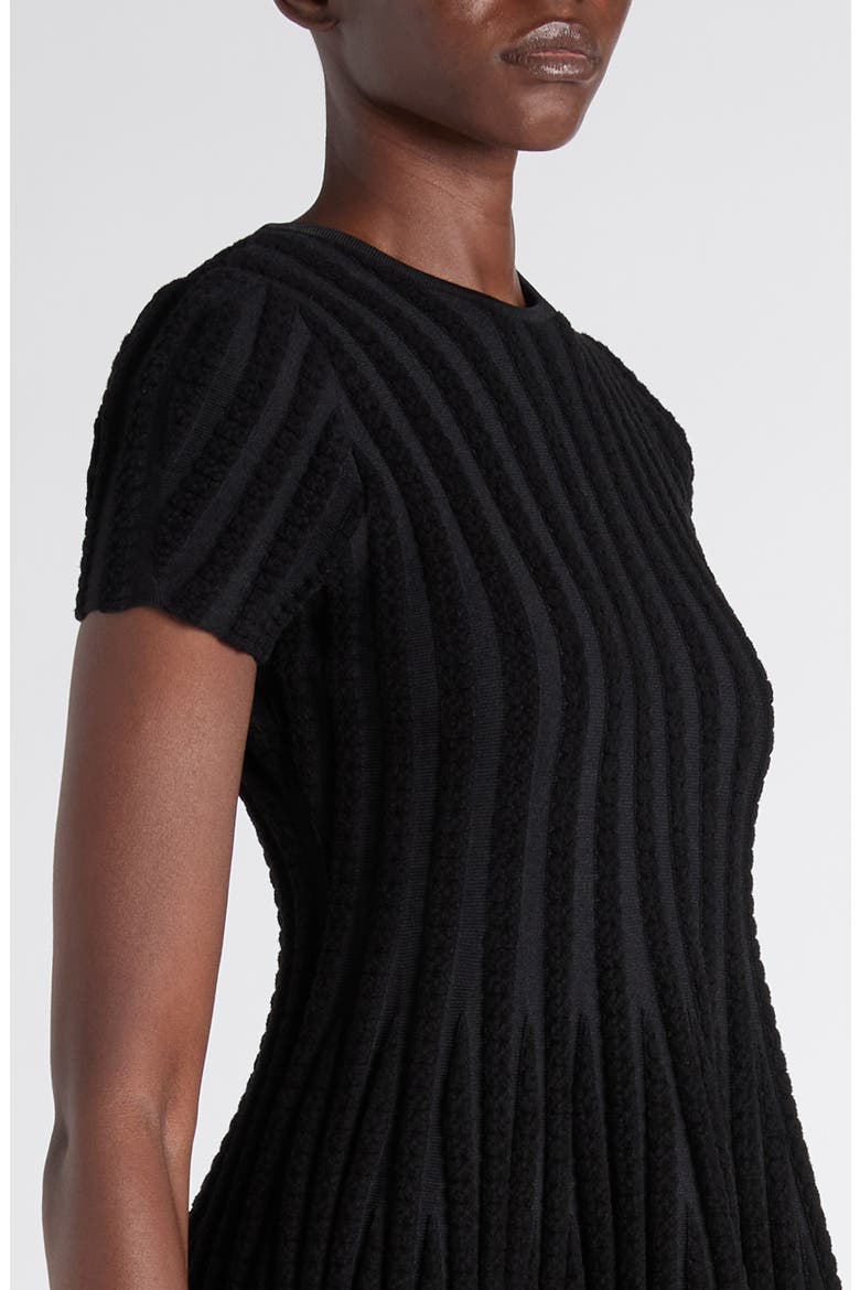 Chenille Stripe Sweater Dress, Alternate, color, BLACK