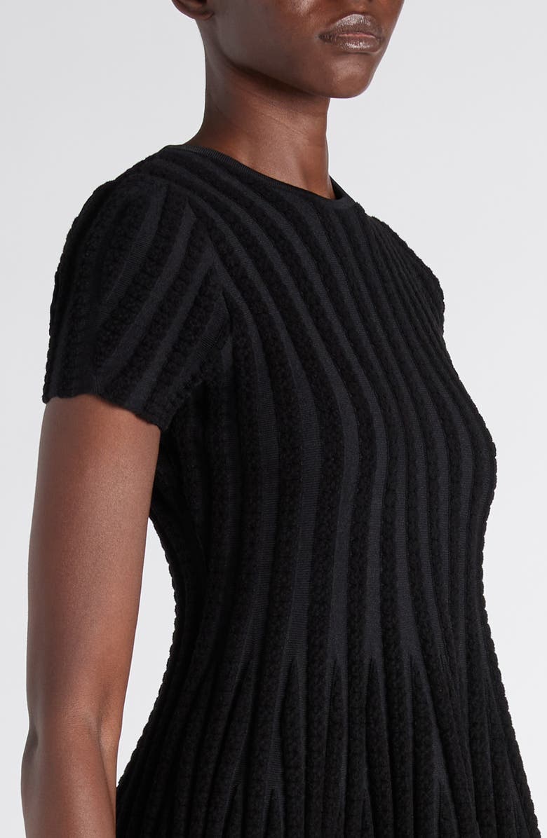 McQueen Chenille Stripe Sweater Dress, Alternate, color, Black
