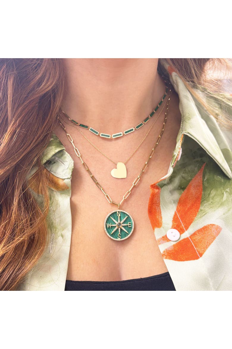 Malachite Bar Necklace, Alternate, color, Green