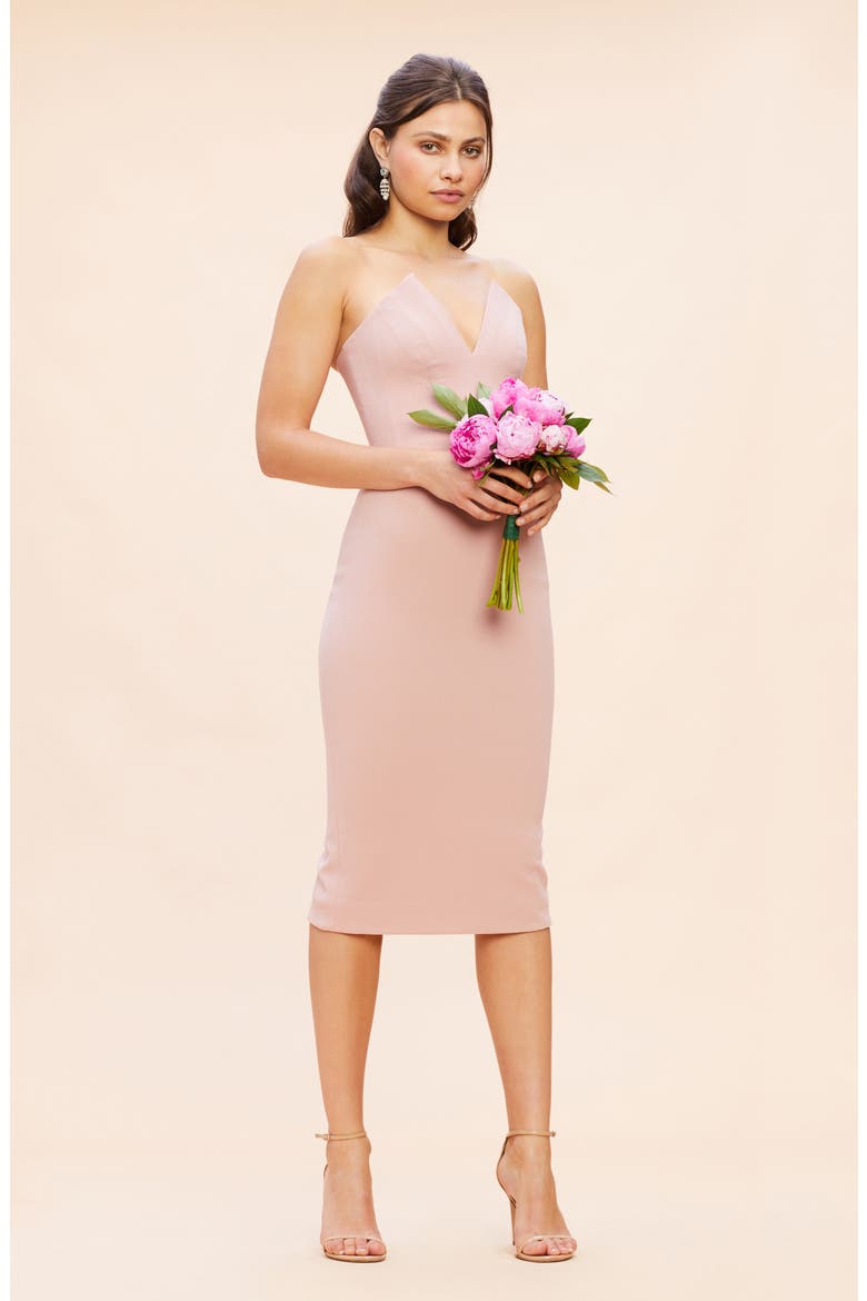 Perla Strapless Dress, Alternate, color, BLUSH