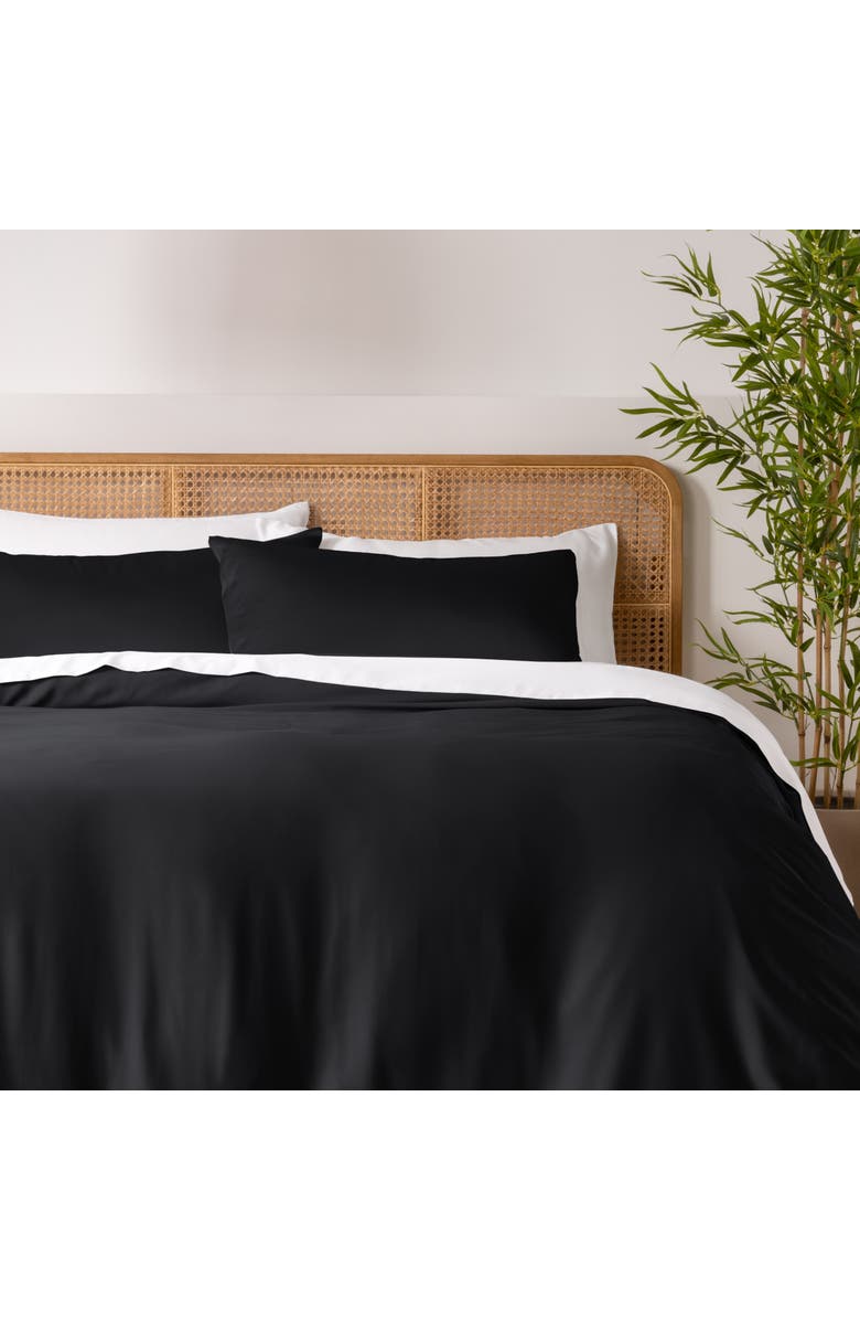 Bare Home Cooling Rayon Duvet Cover Set, Alternate, color, Black