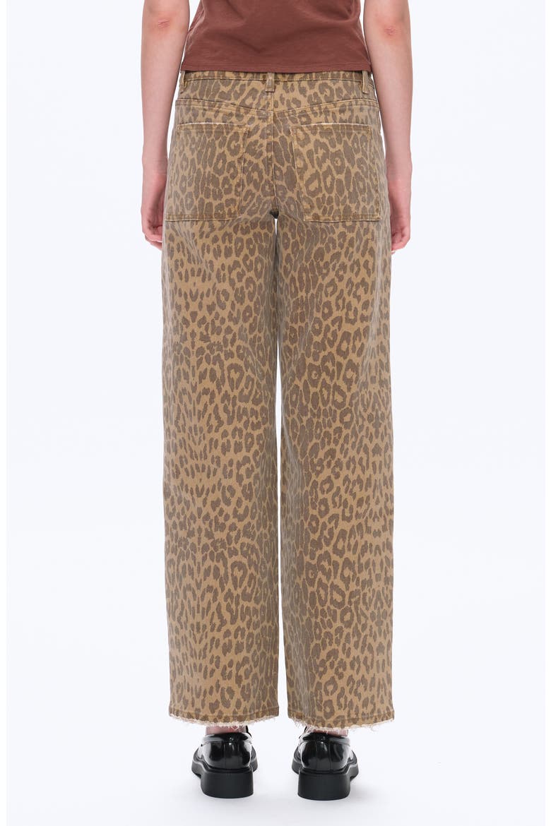 High Waist Print Straight Leg Jeans, Alternate, color, LEOPARD