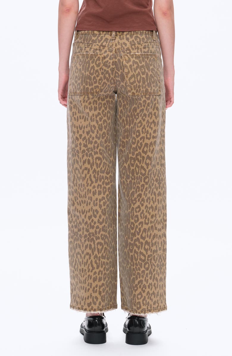 Bayeas High Waist Print Straight Leg Jeans, Alternate, color, Leopard
